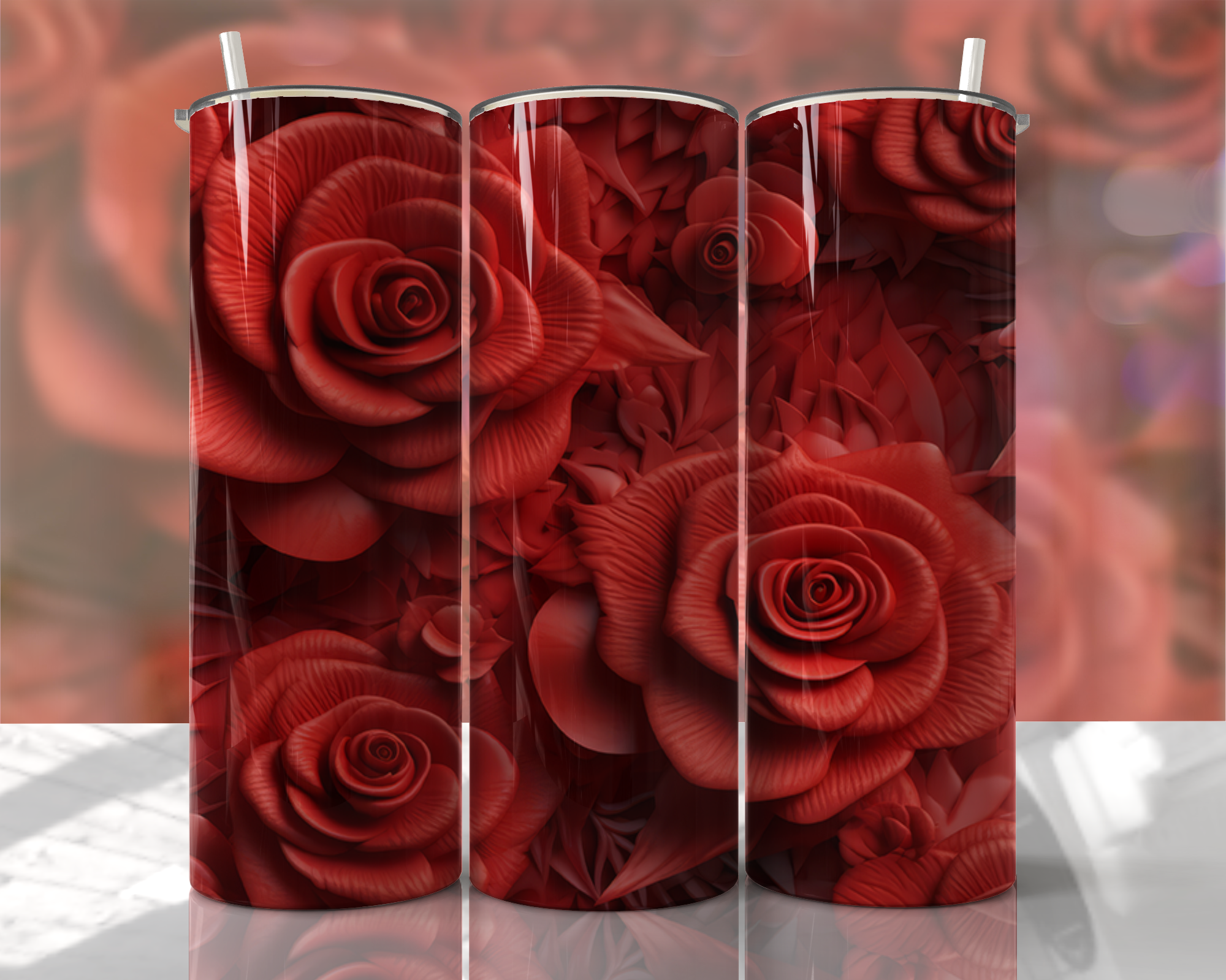 Stunning 3D Floral 4 in 1 Can Cooler and Tumbler - 60 Designs