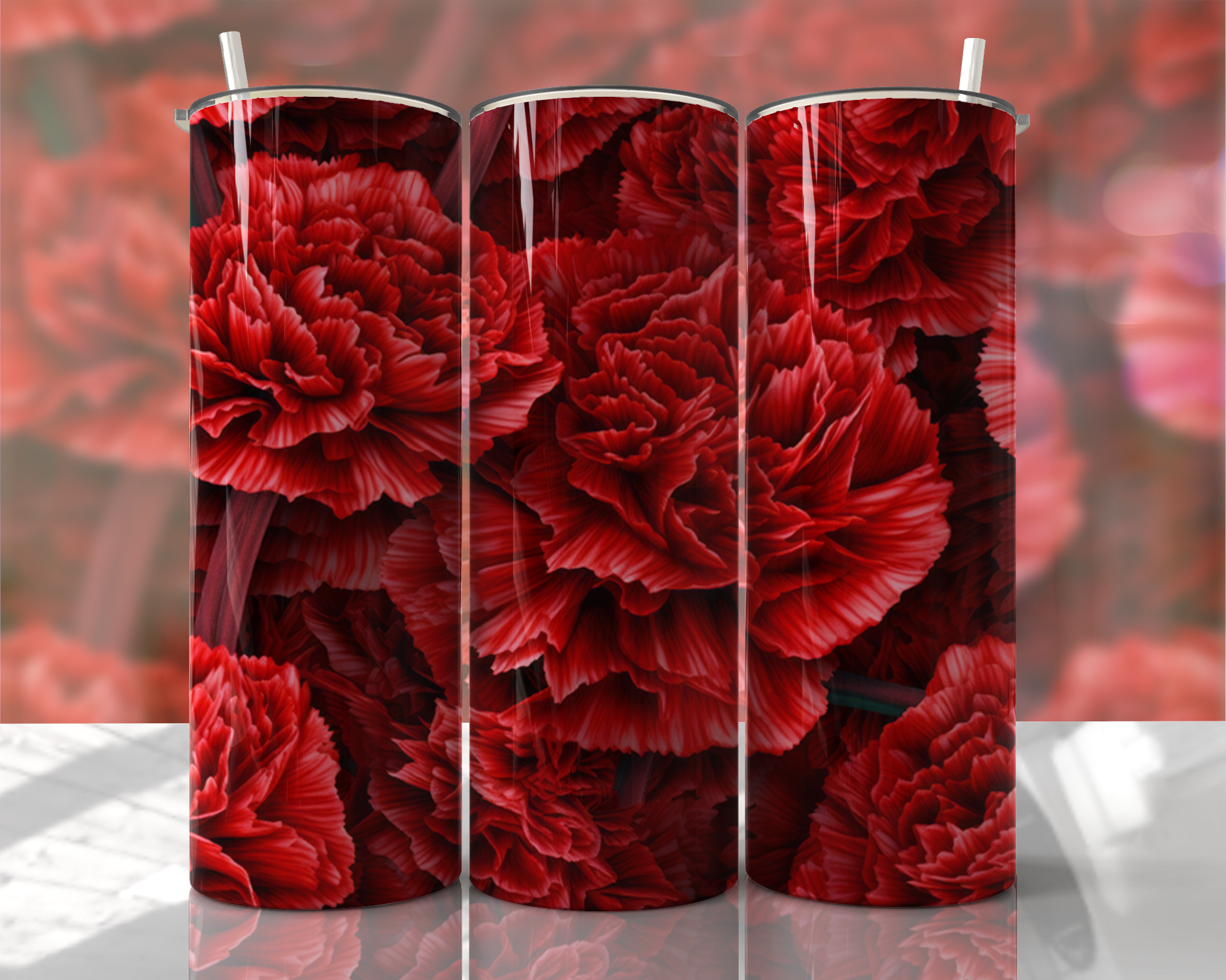 Stunning 3D Floral 4 in 1 Can Cooler and Tumbler - 60 Designs
