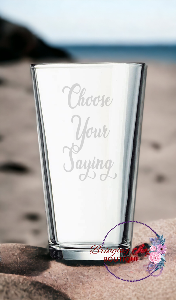 16 oz Sandblasted Beer Glasses