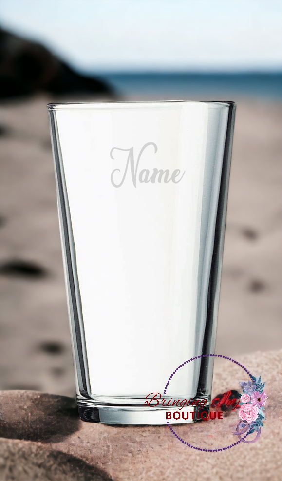 16 oz Sandblasted Beer Glasses