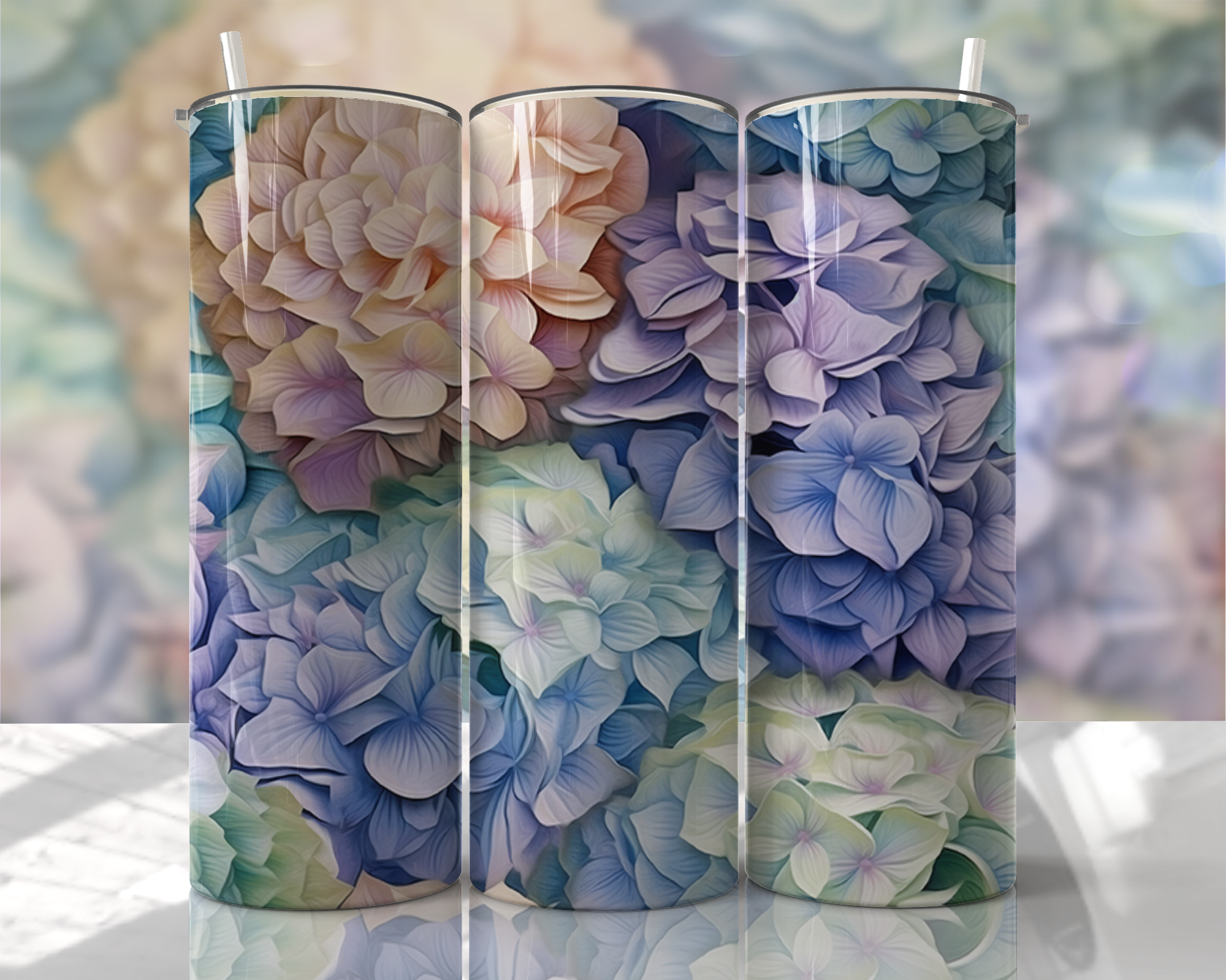 Stunning 3D Floral 4 in 1 Can Cooler and Tumbler - 60 Designs