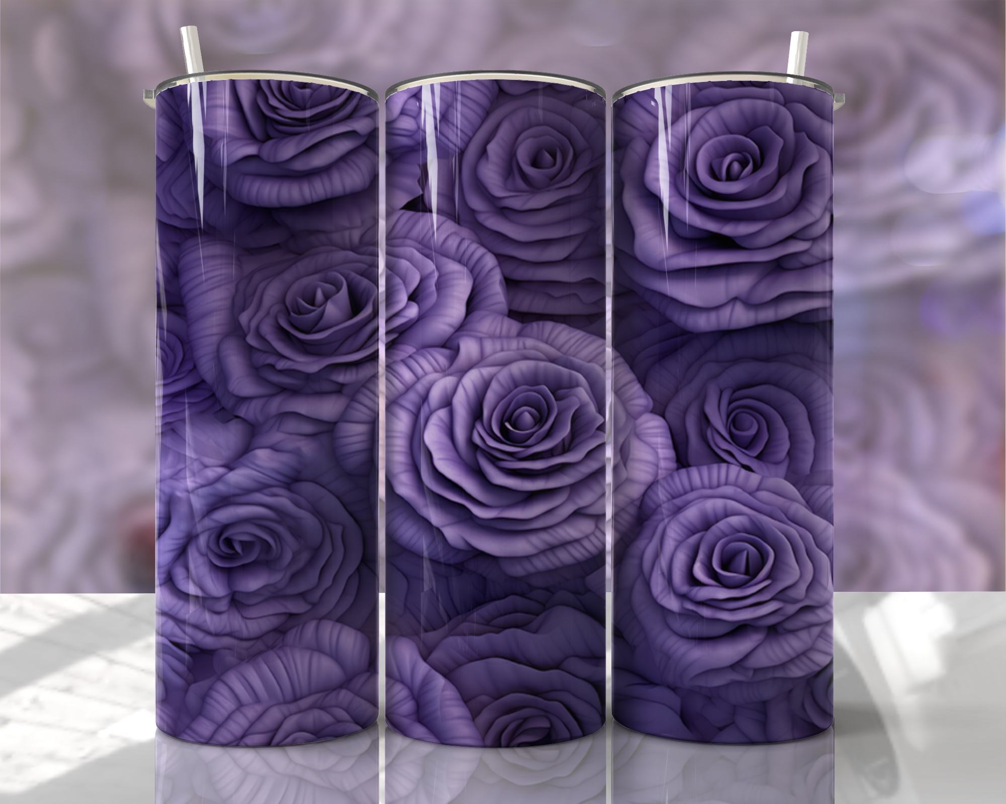 Stunning 3D Floral 4 in 1 Can Cooler and Tumbler - 60 Designs