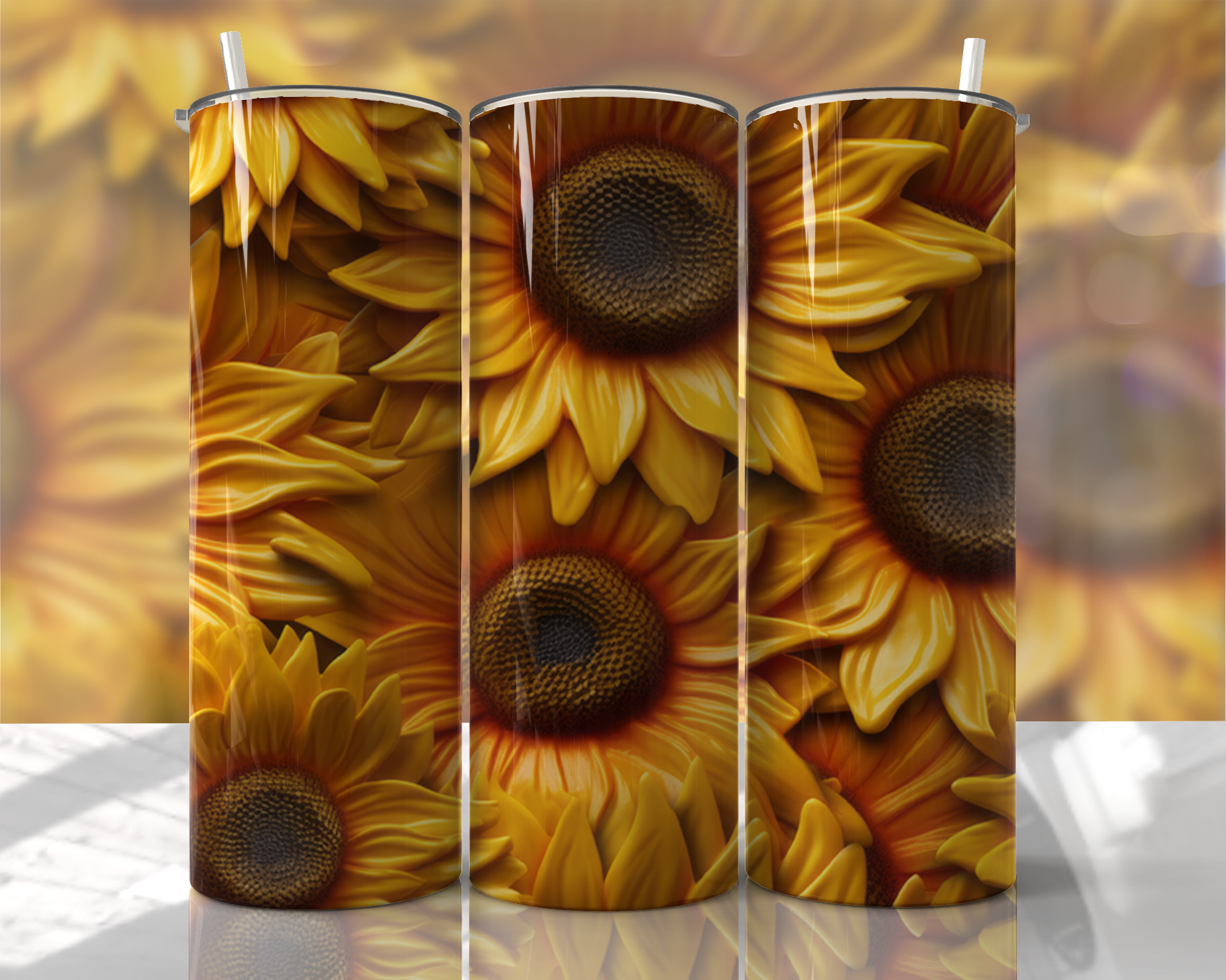 Stunning 3D Floral 4 in 1 Can Cooler and Tumbler - 60 Designs