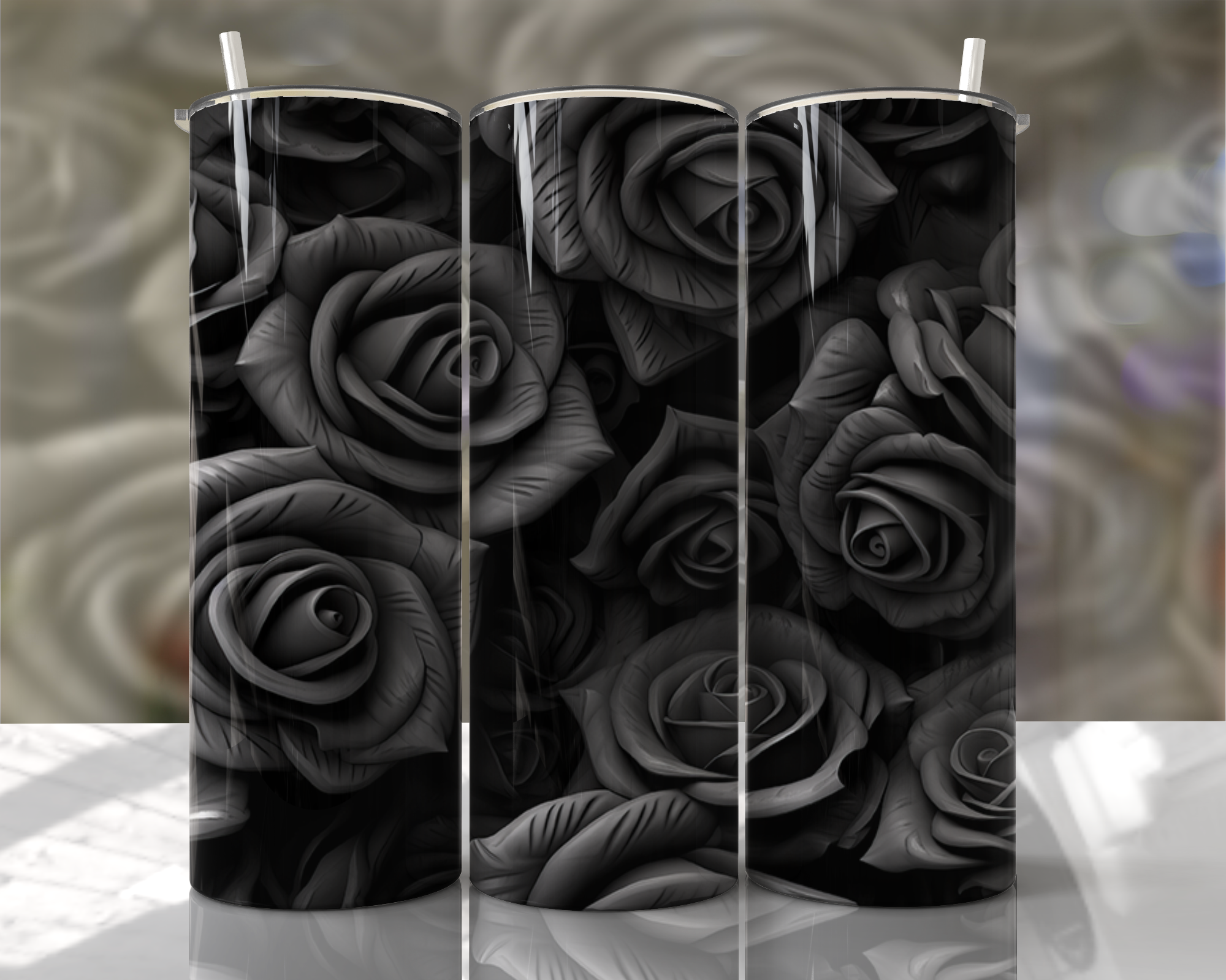 Stunning 3D Floral 4 in 1 Can Cooler and Tumbler - 60 Designs
