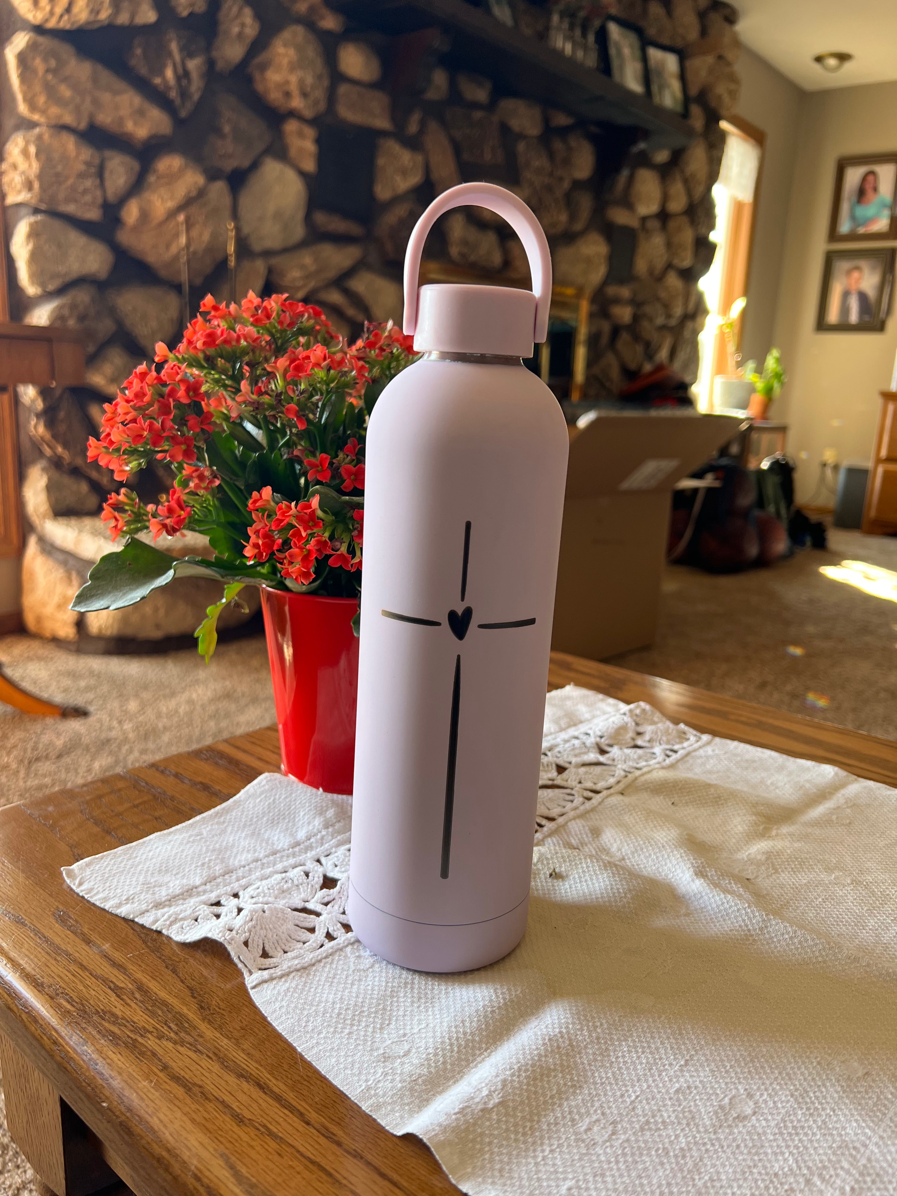 Double Walled Stainless Steel Laser Engraved Tumblers with Handle