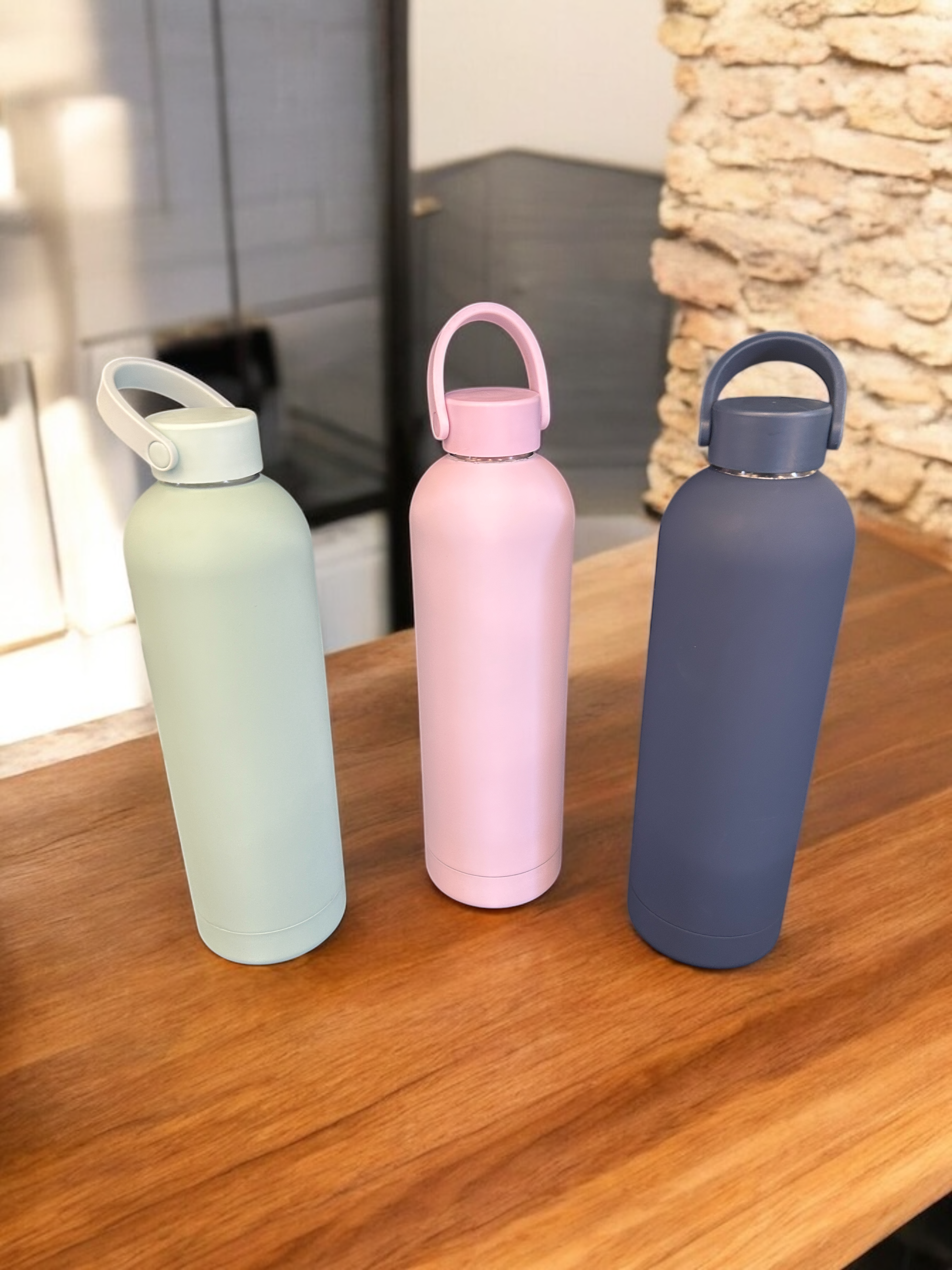Double Walled Stainless Steel Laser Engraved Tumblers with Handle