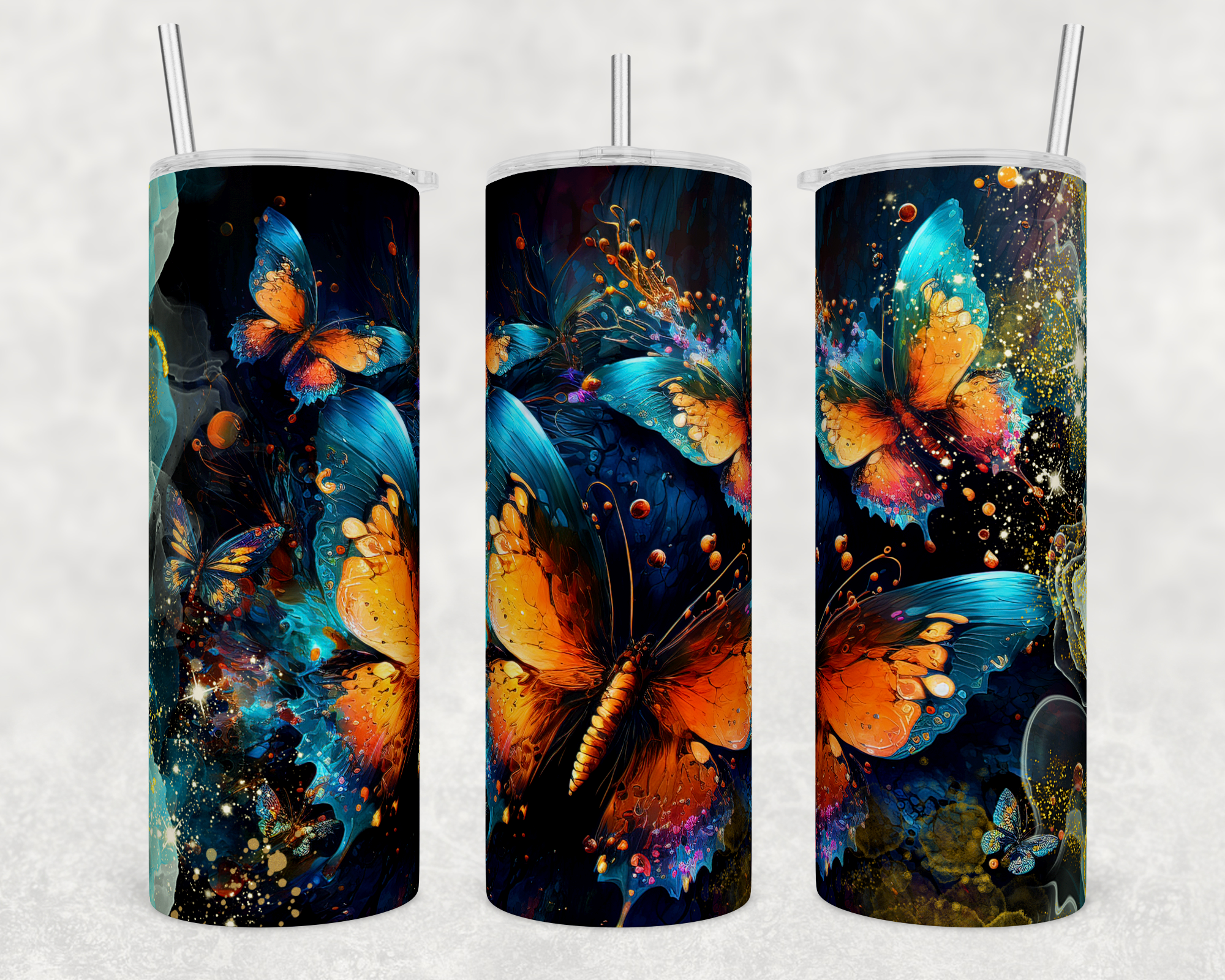 Stunning Water Color Stainless Steel Drinkware
