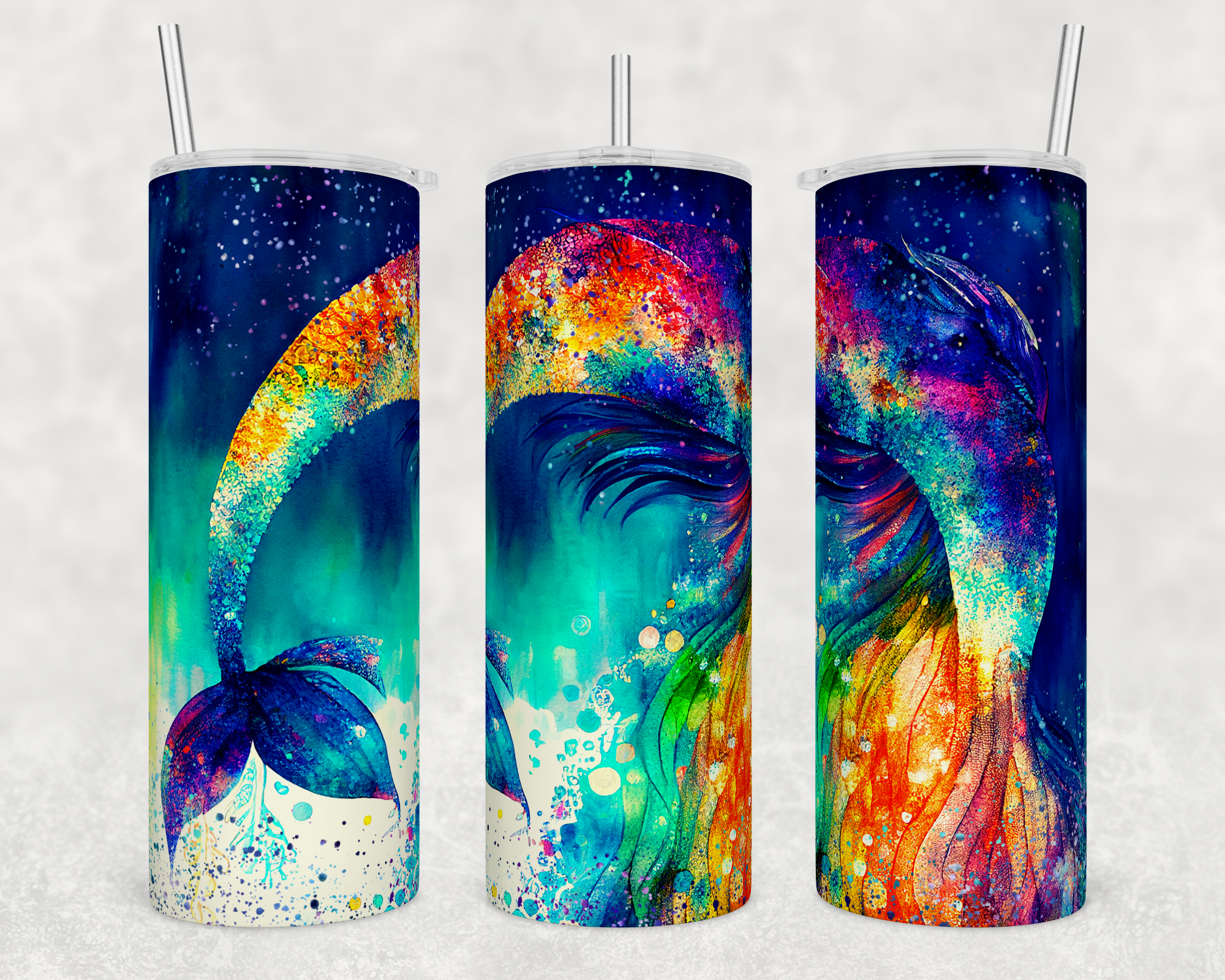 Stunning Water Color Stainless Steel Drinkware