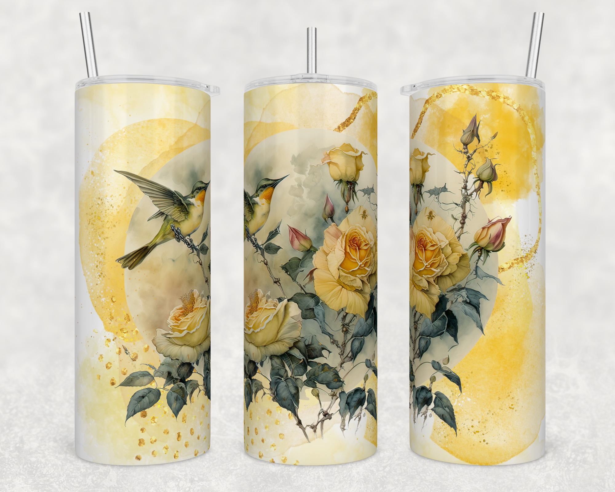 Stunning Water Color Stainless Steel Drinkware