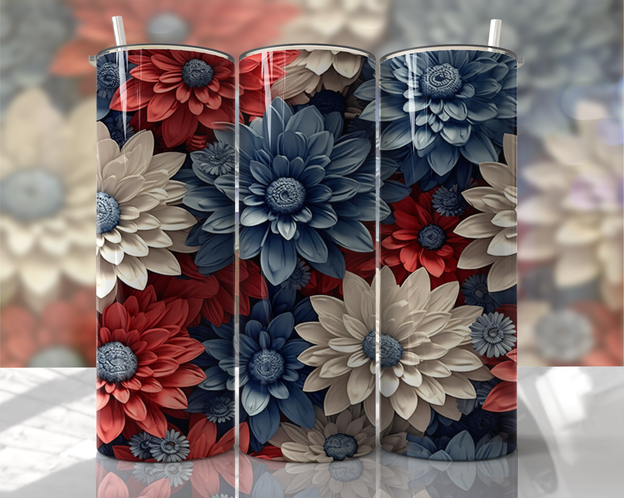 Trendy Floral 4 in 1 Can Cooler and Tumbler
