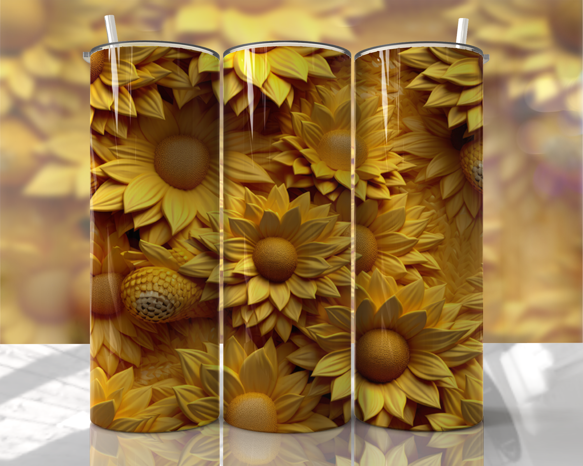 Stunning 3D Floral 4 in 1 Can Cooler and Tumbler - 60 Designs