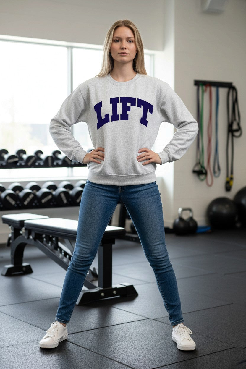 Unisex Bella Canvas Ash Gray 'LIFT' Crewneck Sweatshirt