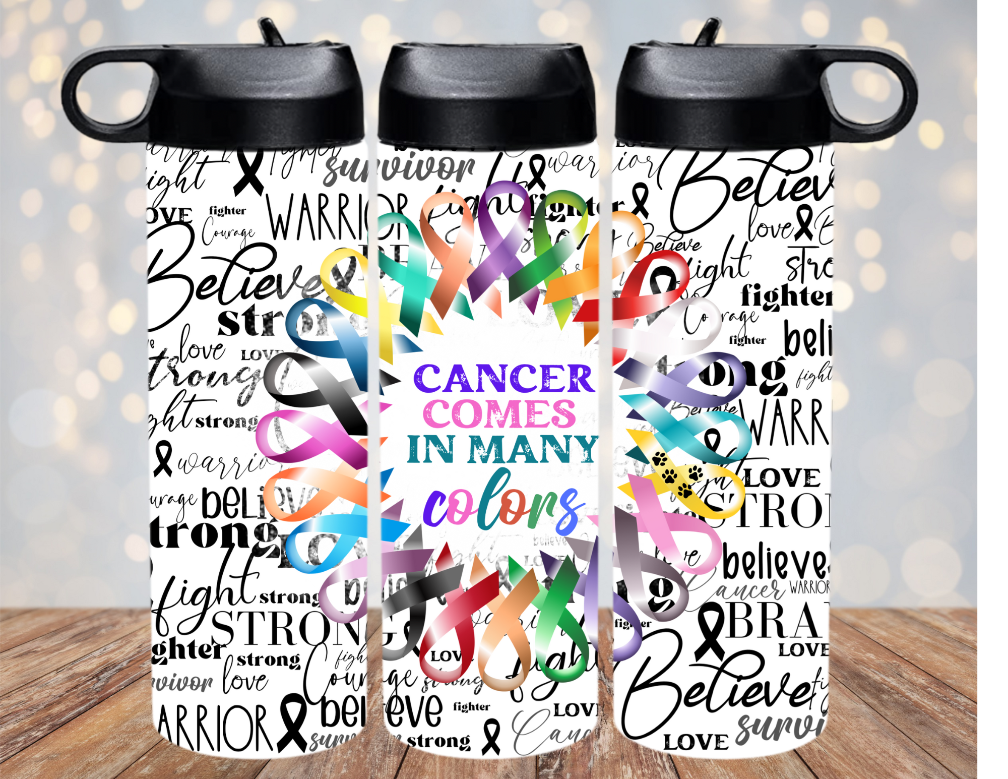 Cancer Awareness Tumblers and Water Bottles