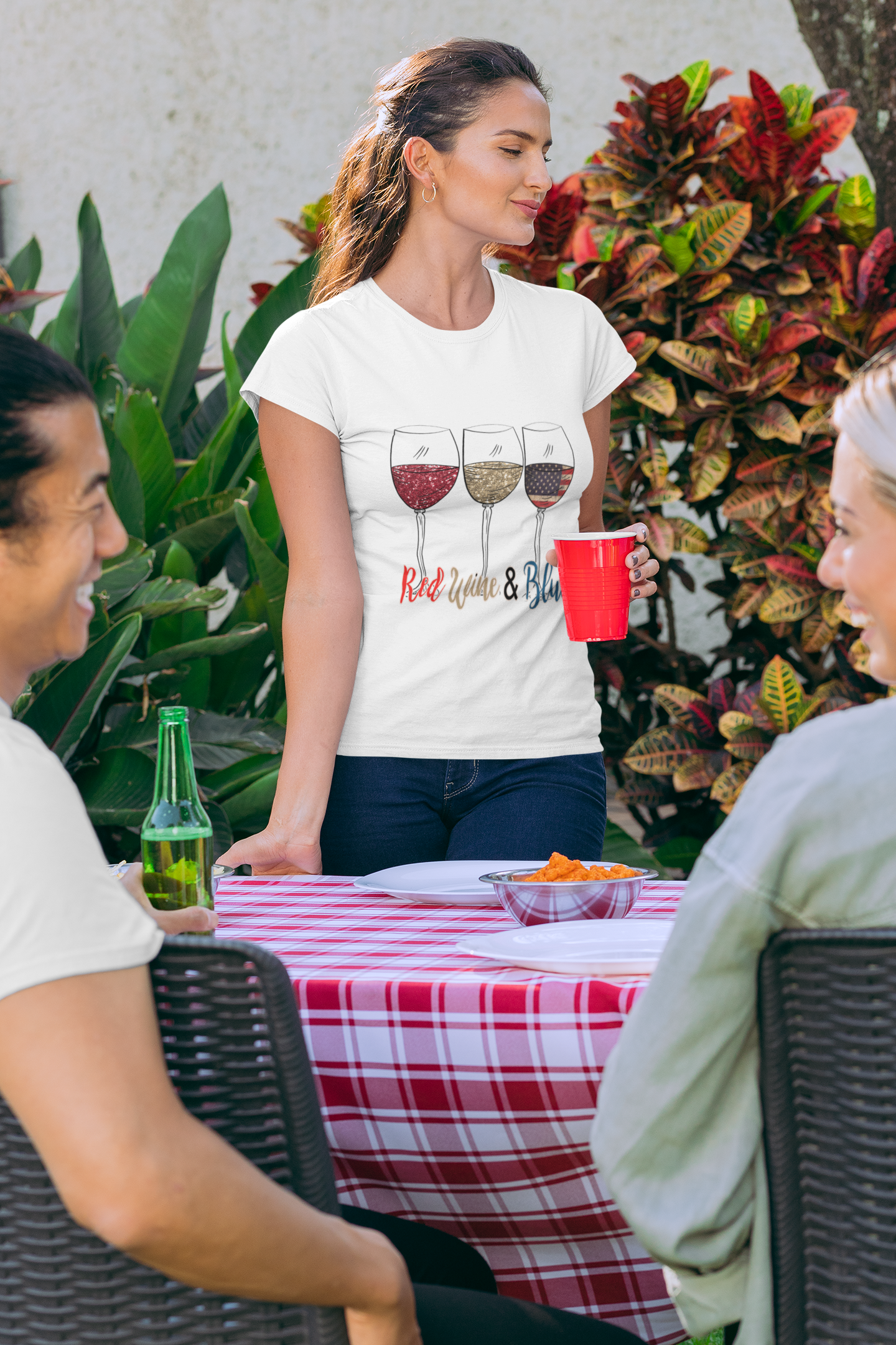 Patriotic Red, Wine, & Blue Unisex Top and Baseball Caps