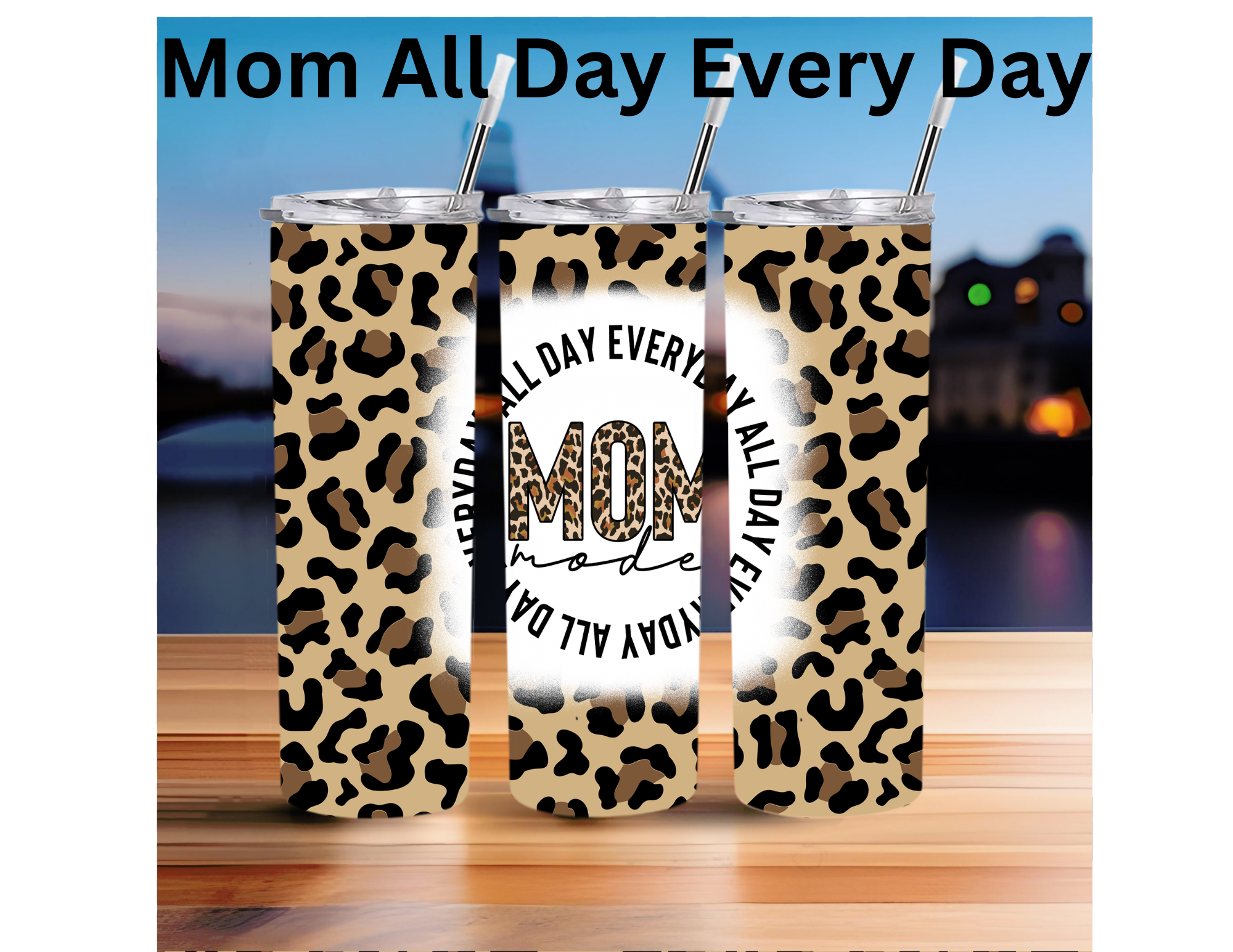 Leopard Print #Momlife Mom 20oz Tumbler