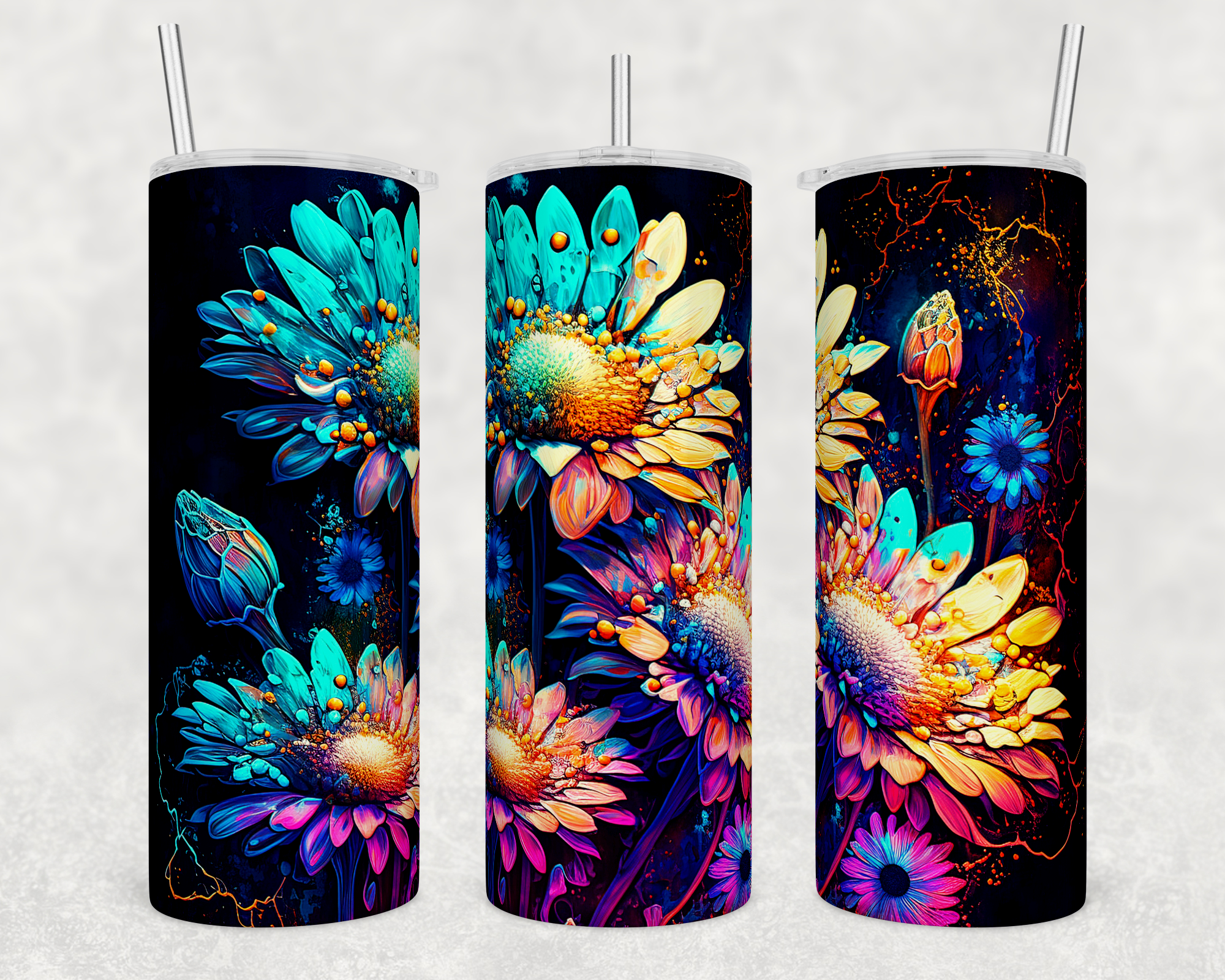 Stunning Water Color Stainless Steel Drinkware